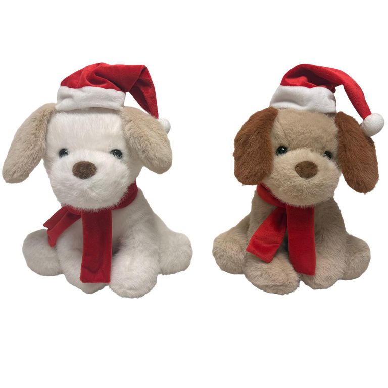 Peluche Perro Gorro Bufanda 26 cm Colores Surtidos