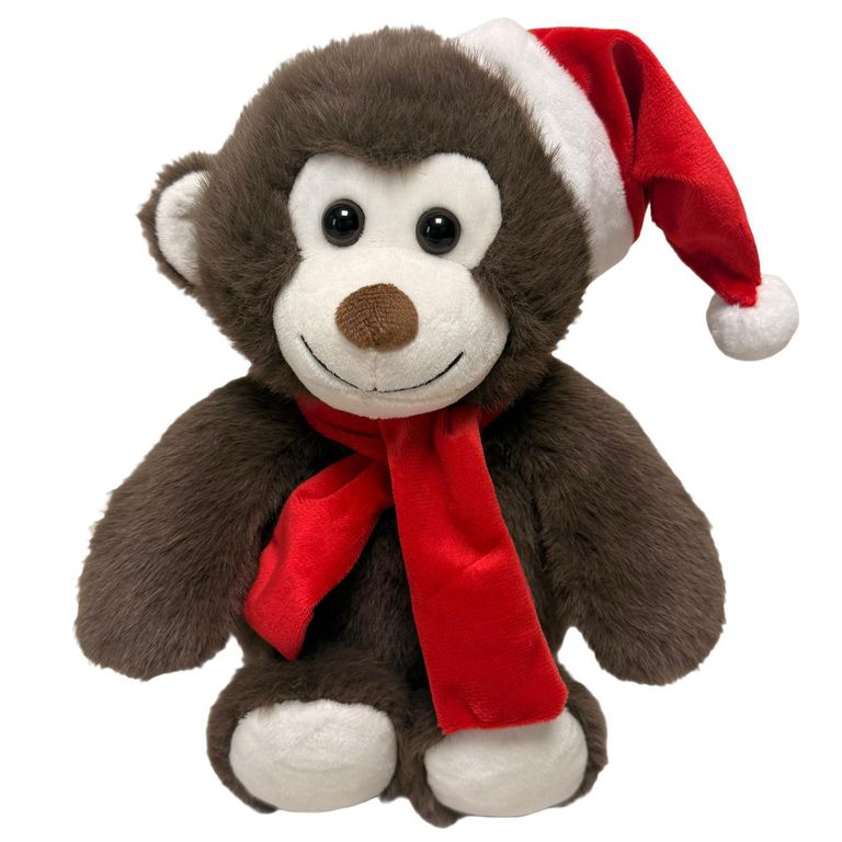 Peluche Mono Navideño 25 cm