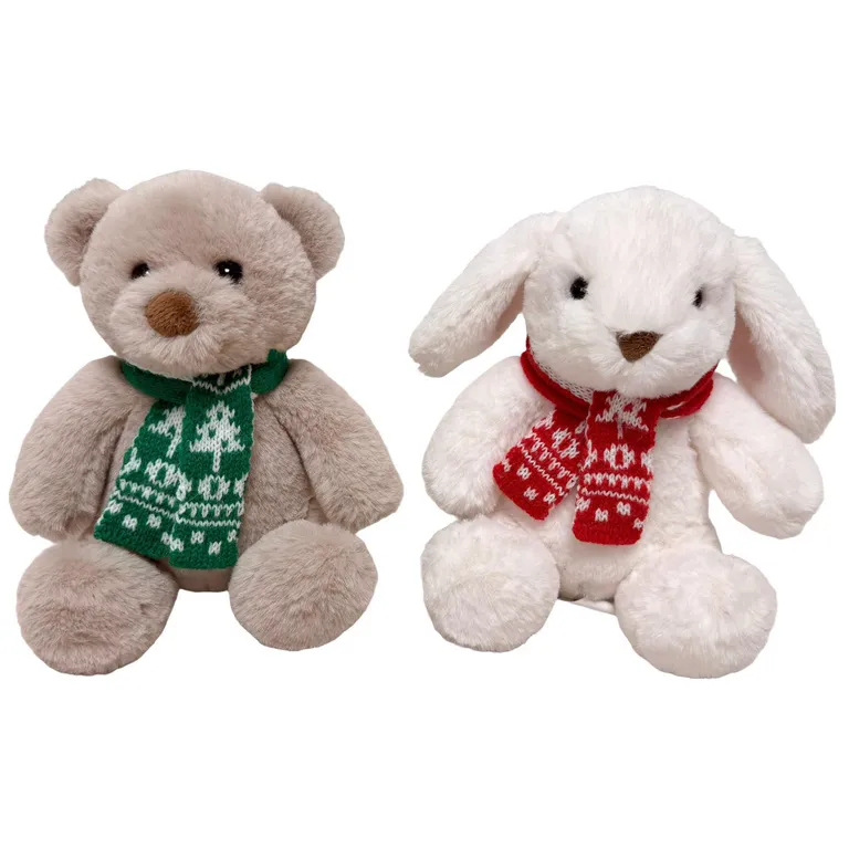 Peluche Oso/Conejo Con Bufanda 18 cm