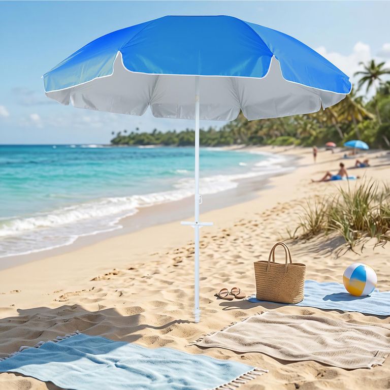 Quitasol de Playa Aluminio 250x234 metros Azul