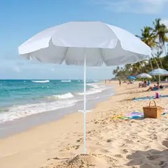 KLIMBER - Quitasol de Playa Aluminio 250x234 metros Blanco