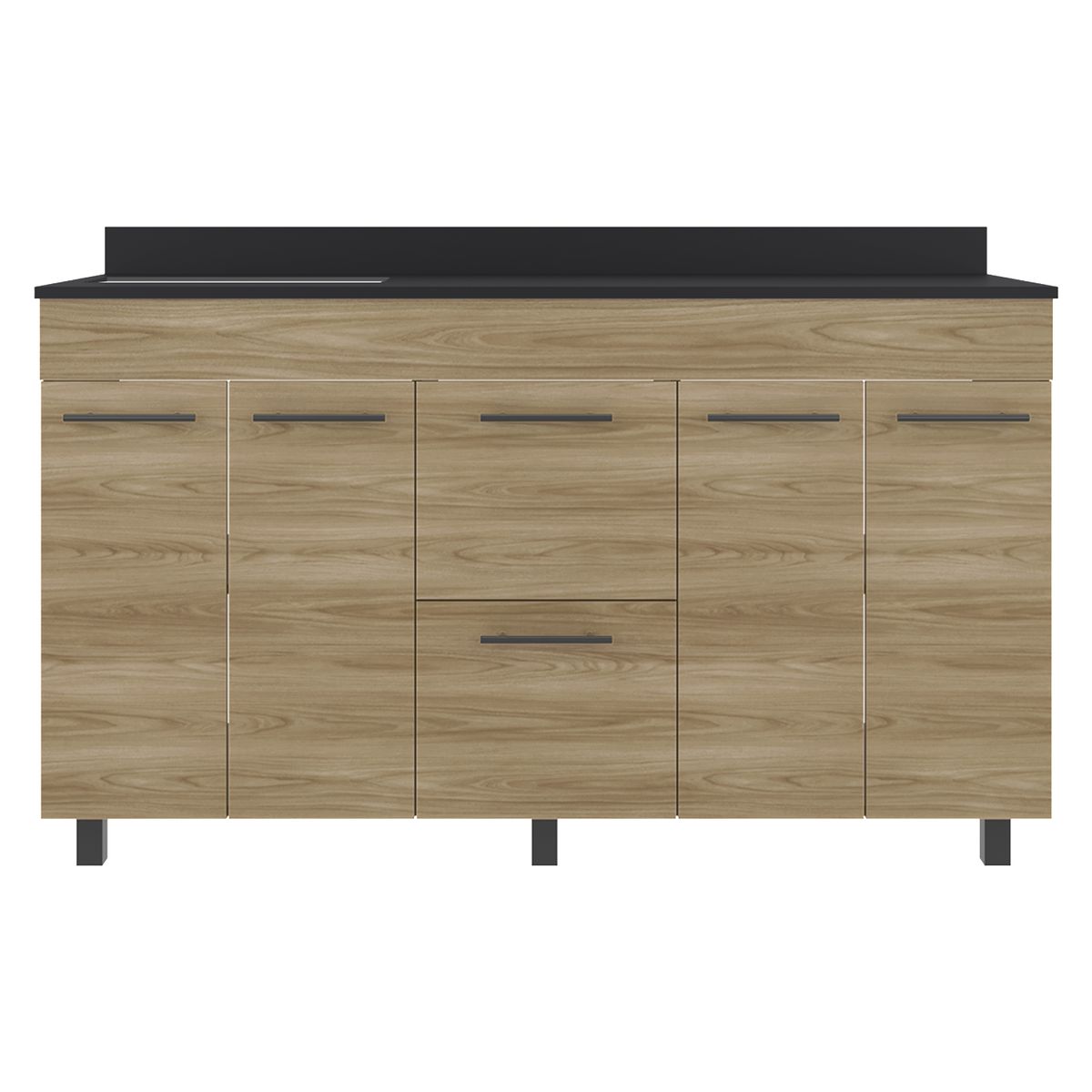 JUST HOME COLLECTION - Mueble de cocina base con cubierta 150 cm Luna incluye perforacion para lavaplatos izquierda