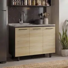 JUST HOME COLLECTION - Mueble de cocina base con cubierta 100 cm Macedonia