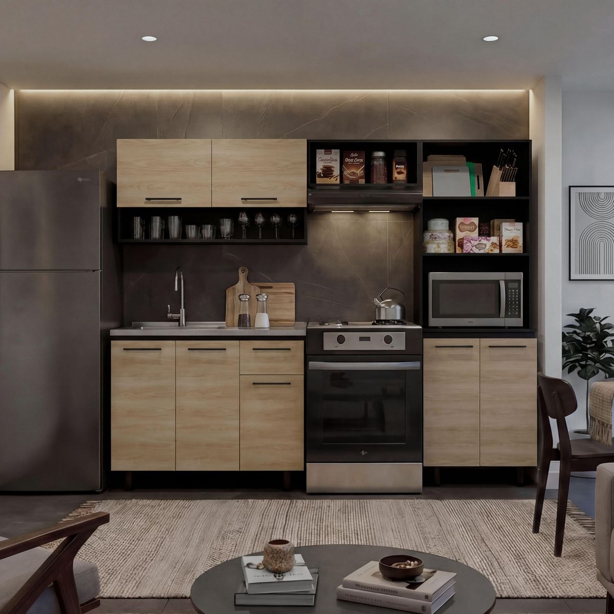 JUST HOME COLLECTION - Mueble de cocina completa 220 cm Macedonia