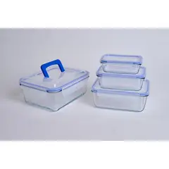 JUST HOME COLLECTION - Juego de Contenedores Vidrio Transparentes