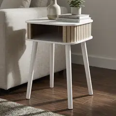 JUST HOME COLLECTION - Mesa Lateral Bruges Blanco 34.5x30x49.5 cm