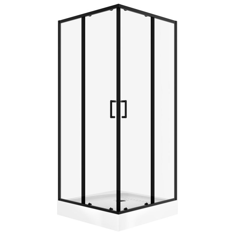 Cabina Recta 80x80x200 cm Negro