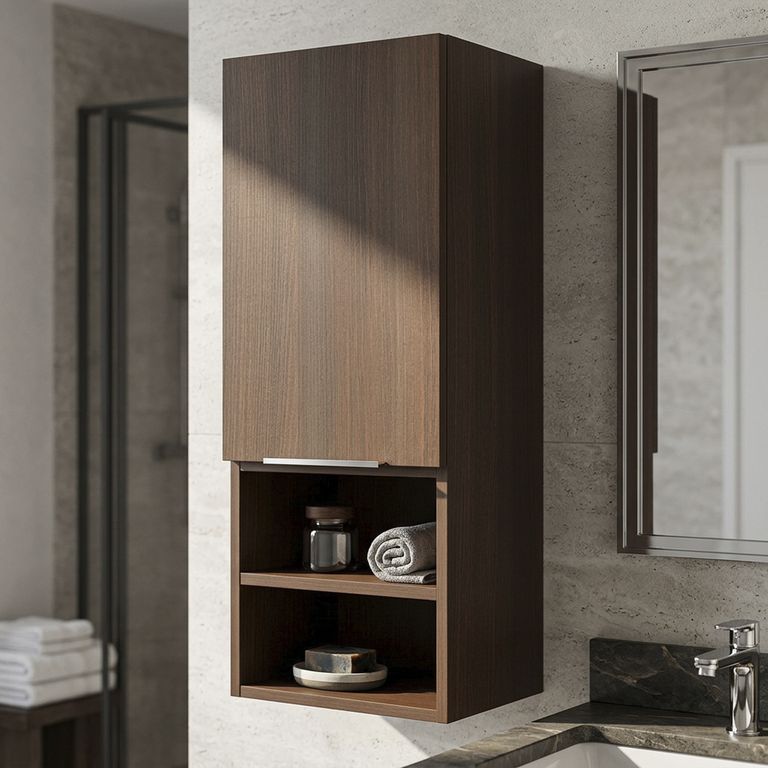 Mueble de Baño Botiquín MDF 3 Nivel(es) 30x80x30 cm Nogal