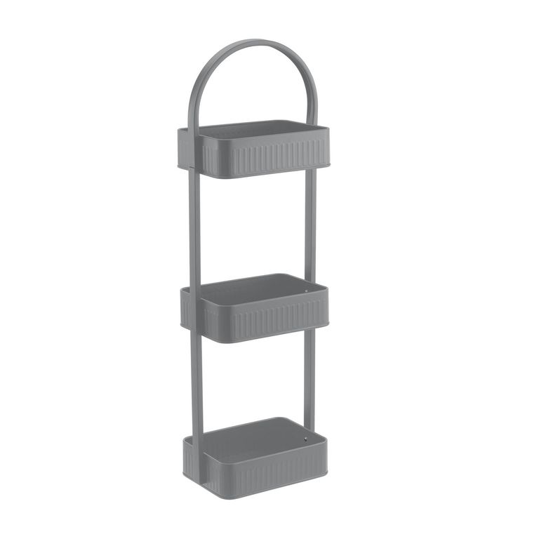 Estante metal baño 3 niveles gris