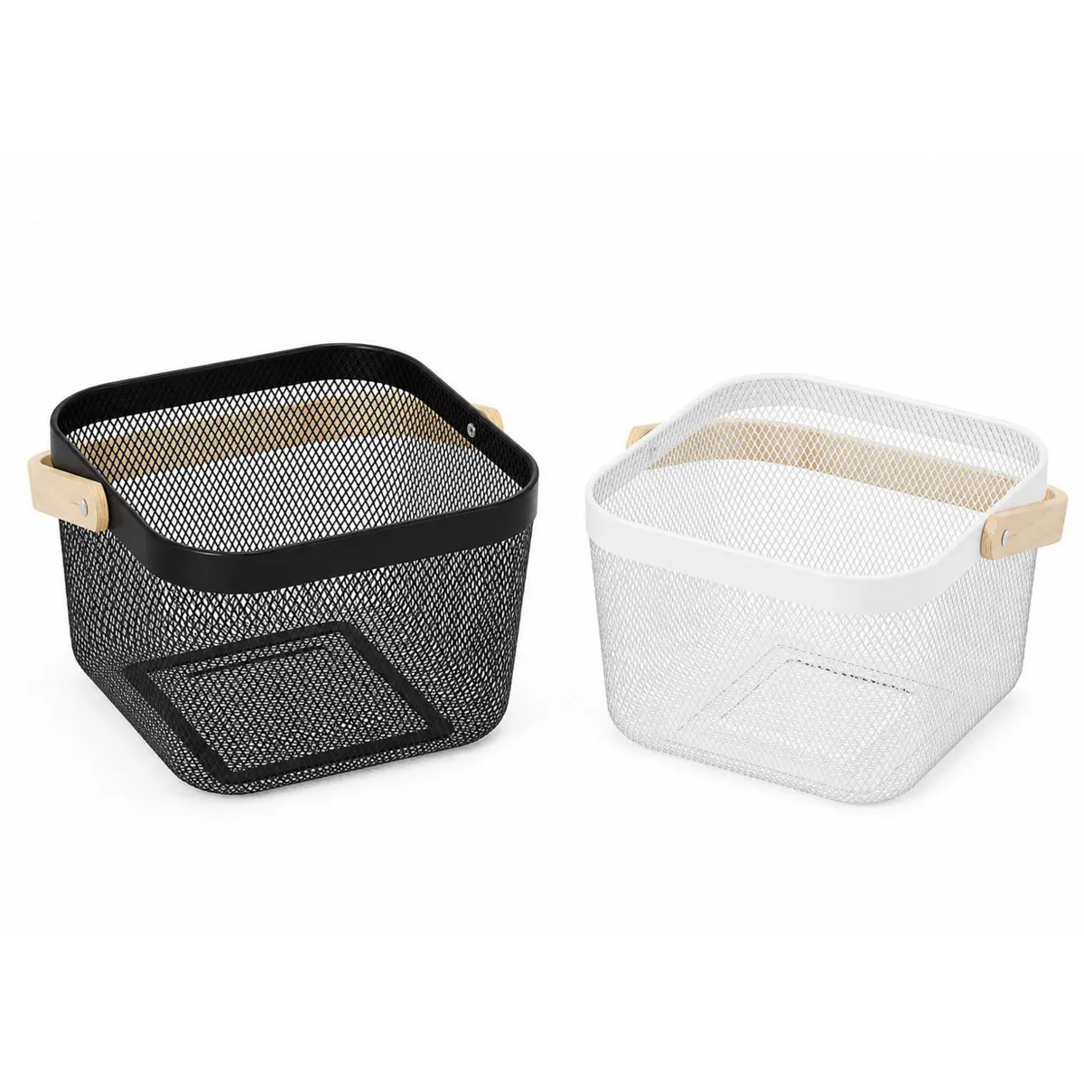 JUST HOME COLLECTION Canasto 24x17.2x24 cm Negro/Blanco | Falabella Chile