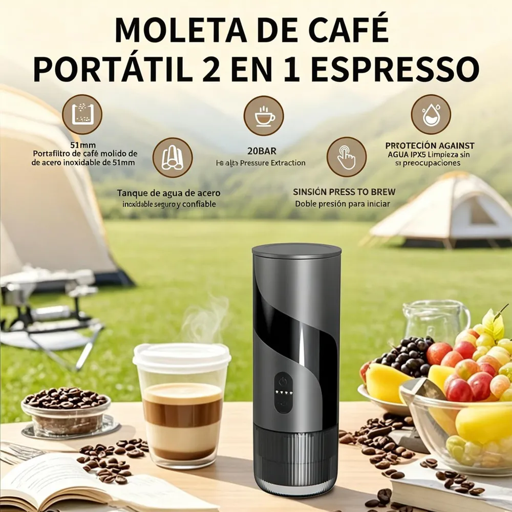 Volker Mini Máquina Espresso KFJ-1S Negro, foto 6