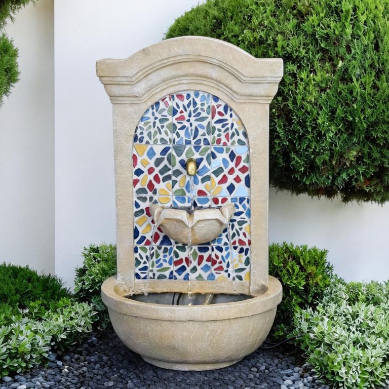 FUENTE AGUA MOSAICO 42X27X75 Mosaic de Poliresina 75 cm