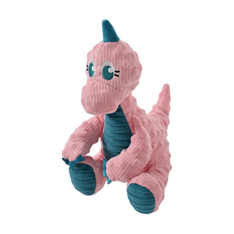 Juguete para perro peluche dinosaurio rosa y azul
