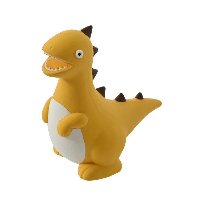 Juguete para perro de latex dinosaurio amarillo