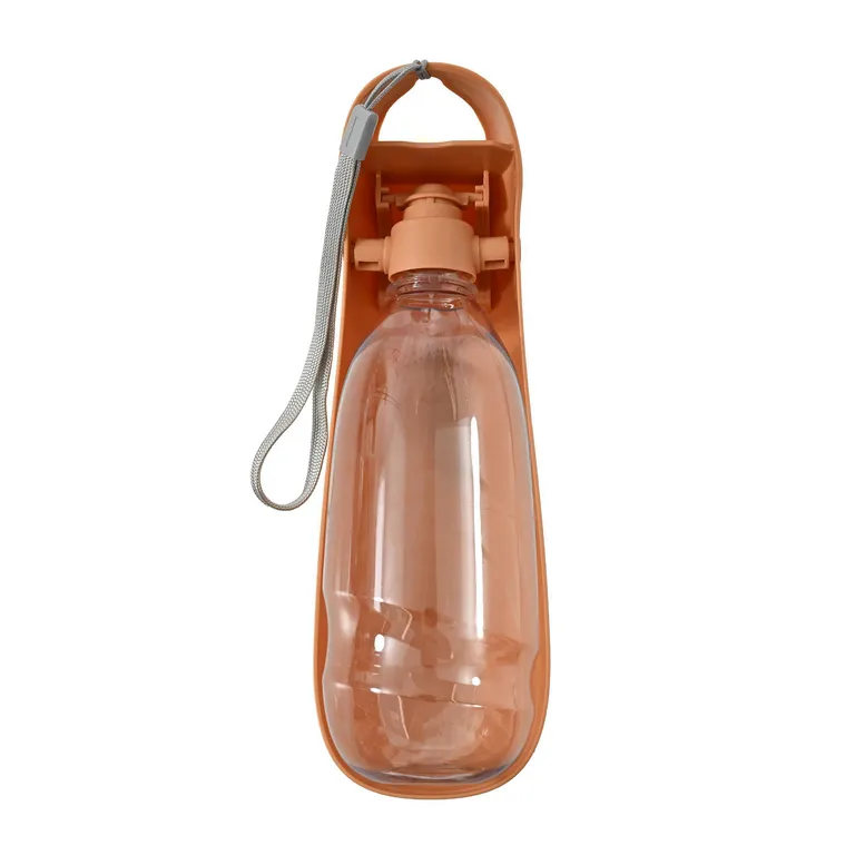 Botella de agua para paseo de mascotas 550ml, color naranja
