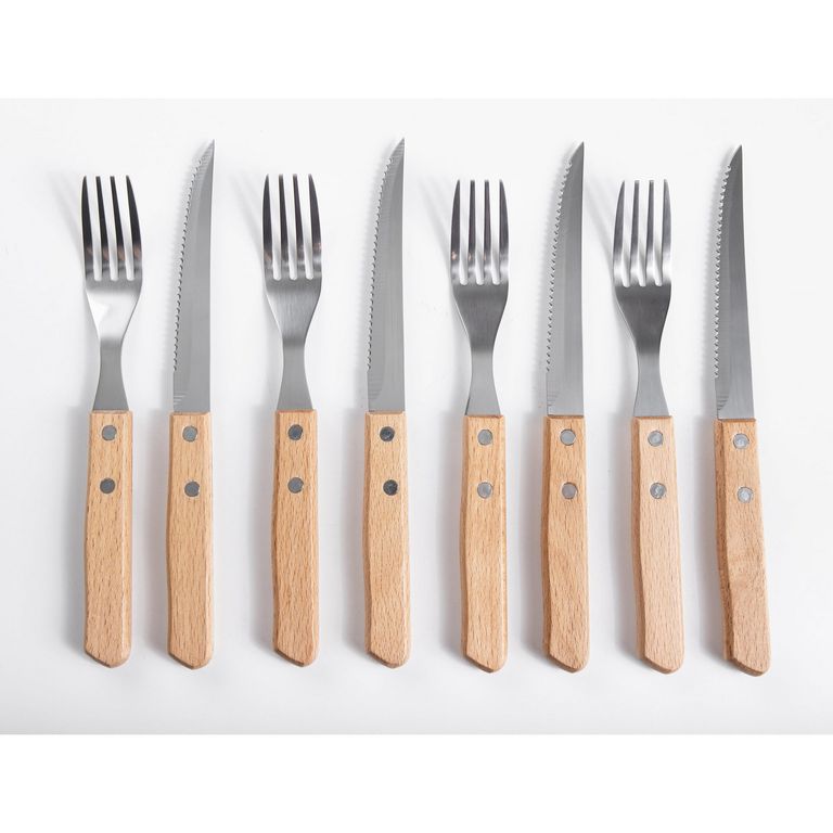Set 4 Cuchillos + 4 Tenedores parrilleros