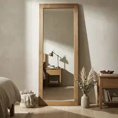 JUST HOME COLLECTION - Espejo Decorativo Forma Rectangular 76x182 cm Bronce Madera