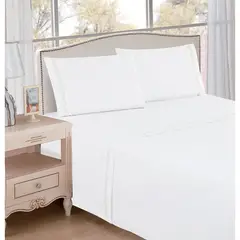 JUST HOME COLLECTION - Sabana Zigzag King 200 Hilos Blanco