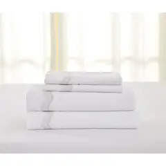 JUST HOME COLLECTION - Sabana Bordada 1.5 plazas 200 Hilos Blanco