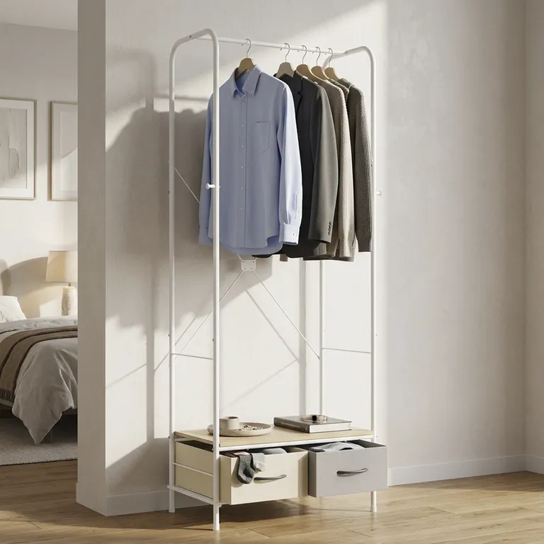 Organizador de Ropa 2 Cajón(es) 2 Repisa(s) 37x165x65 cm Blanco