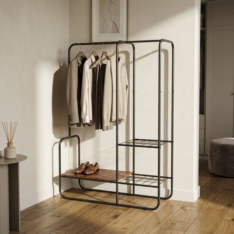 Organizador de Ropa 2 Repisa(s) 40x150x104 cm Negro