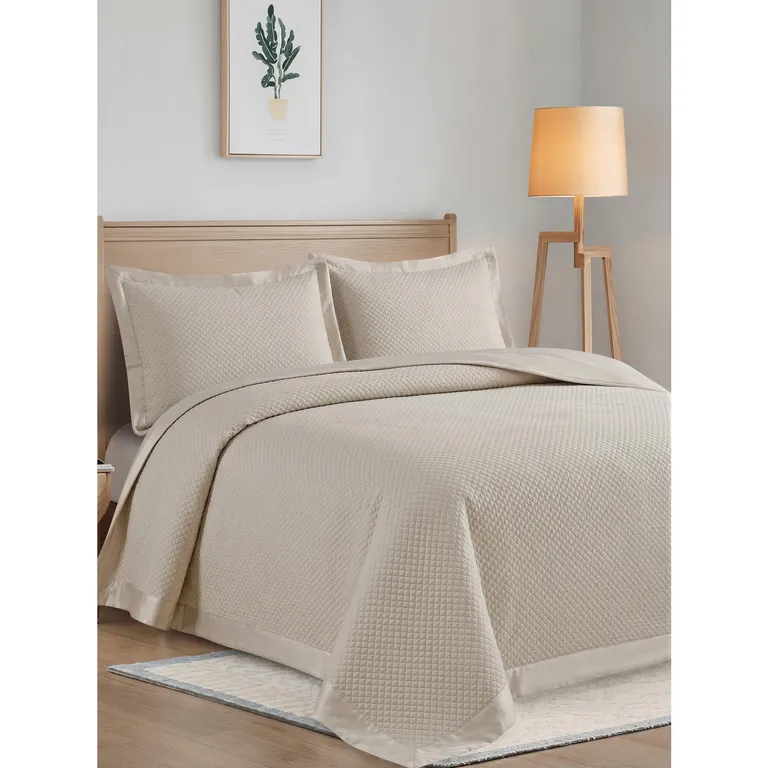 Quilt 2 plazas Liso Beige