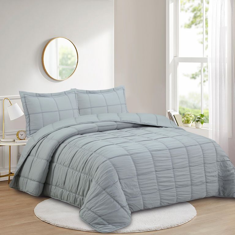 Quilt 1.5 plazas Liso Gris