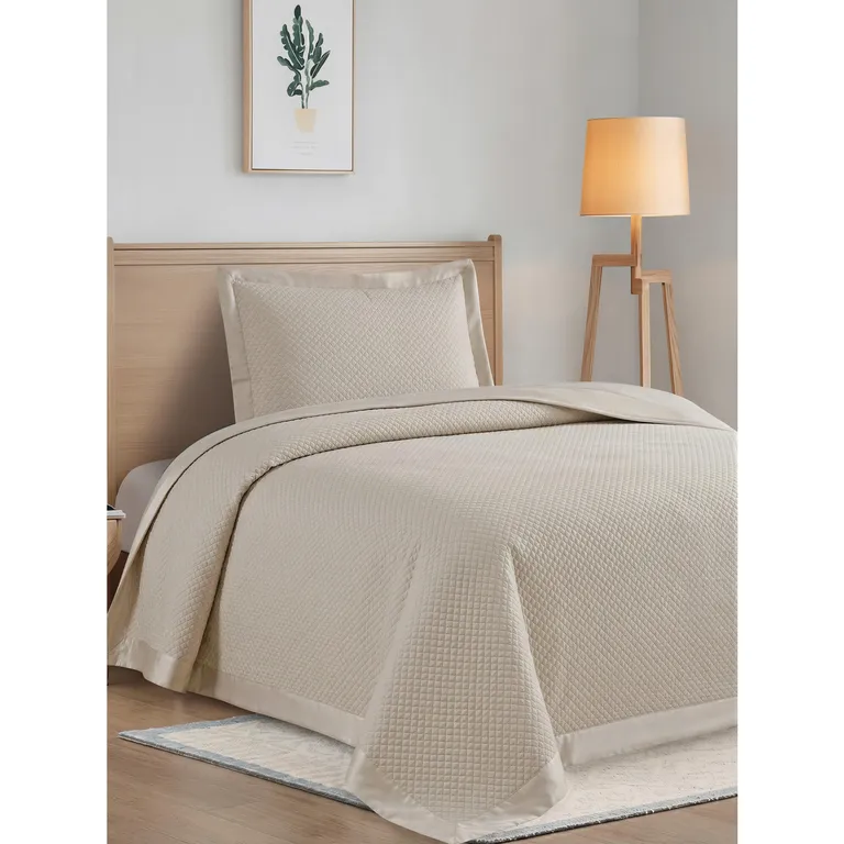 Quilt 1.5 plazas Liso Beige