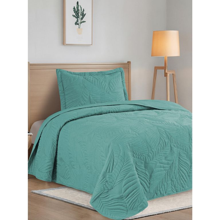 Quilt 1.5 plazas Liso Verde
