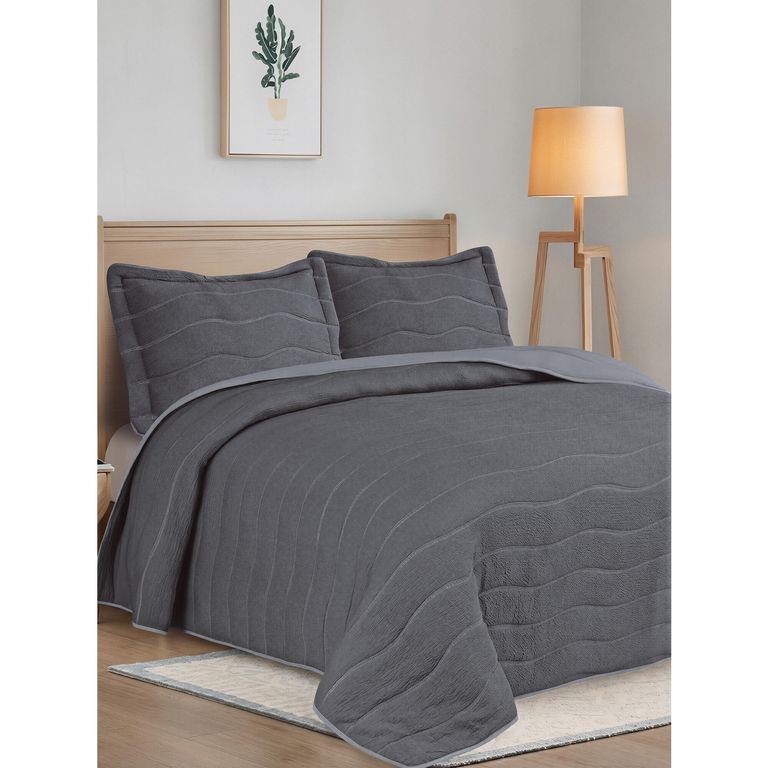 Quilt King Textura Gris