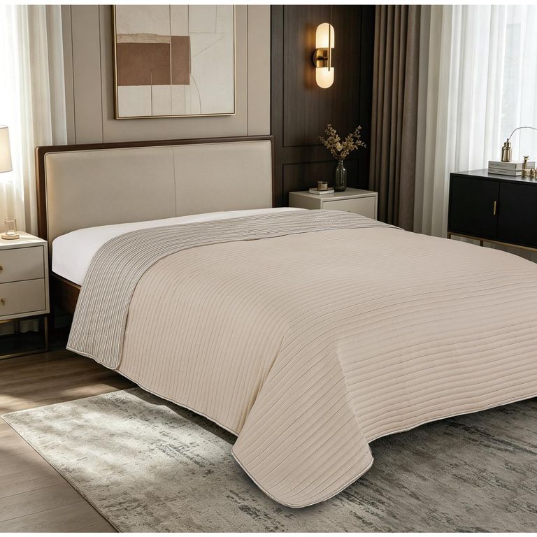 Quilt 1.5 plazas Bicolor Beige