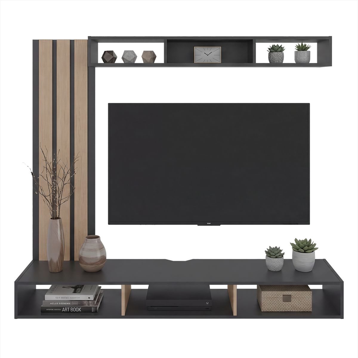 RTA DESIGN - Panel TV 65 " Joyce Café, Negro 160x138.2x35 cm
