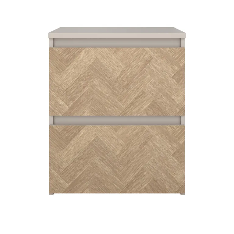Velador 2 Cajón(es) Maise 39.6x47.5x35.9 cm Beige