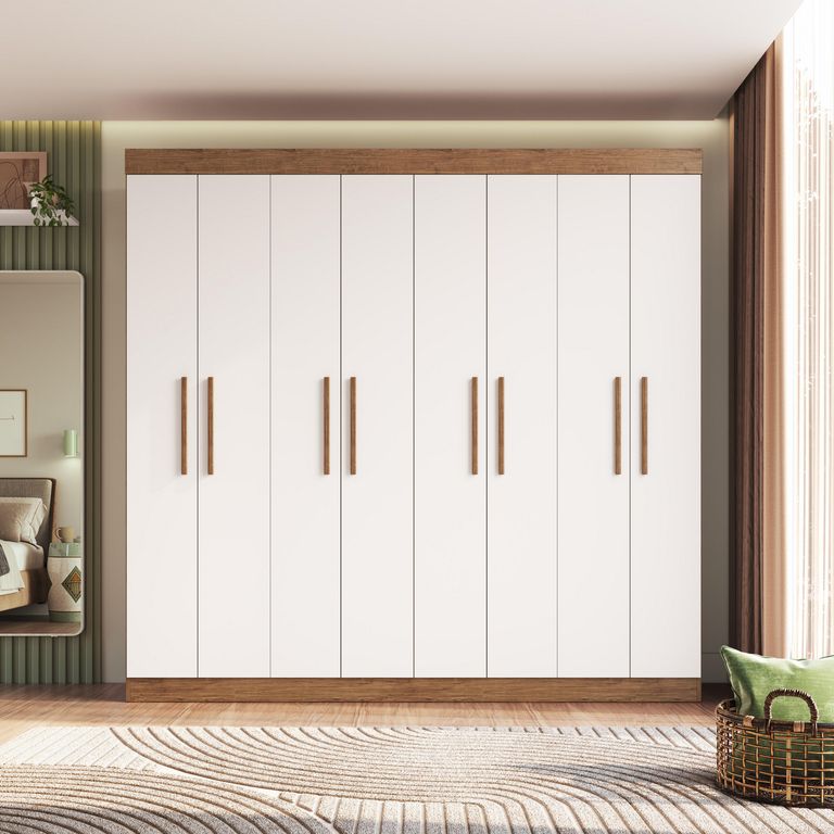Clóset 8 Puerta(s) 12 Repisa(s) 206x200x40 cm Blanco
