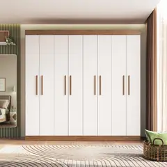 NON BRANDED - Clóset 8 Puerta(s) 12 Repisa(s) 206x200x40 cm Blanco