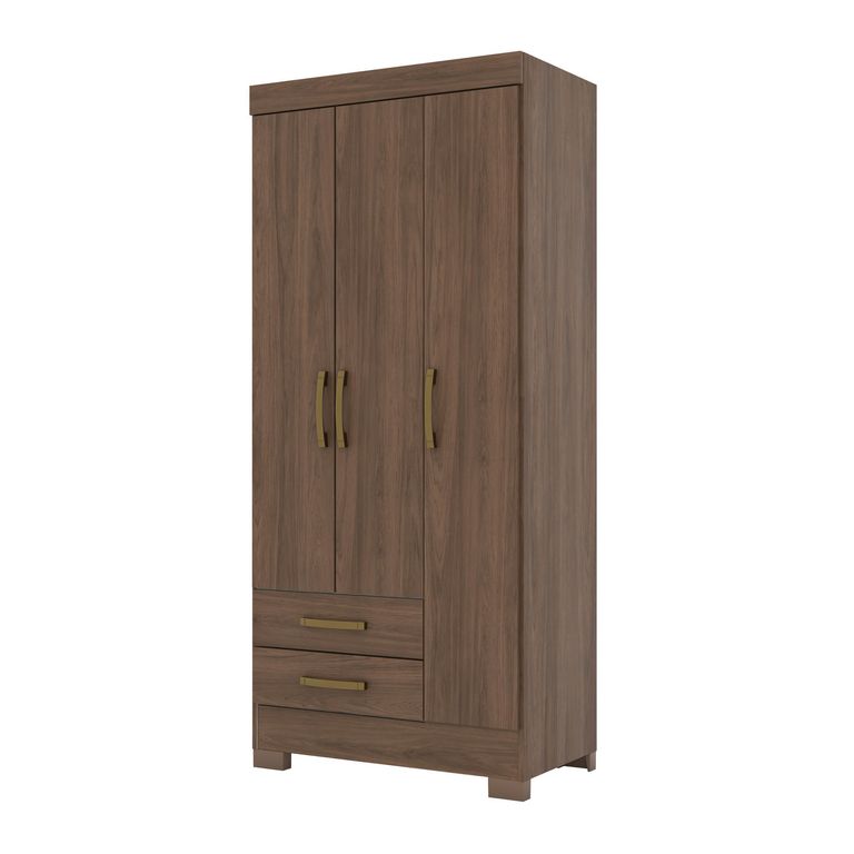 Clóset 3 Puerta(s) 2 Cajón(es) 5 Repisa(s) 82.5x185x46.5 cm Castaño