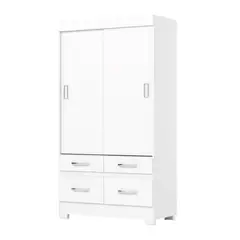 NON BRANDED - Clóset 2 Puerta(s) 4 Cajón(es) 4 Repisa(s) 109.5x200.5x48.5 cm Blanco
