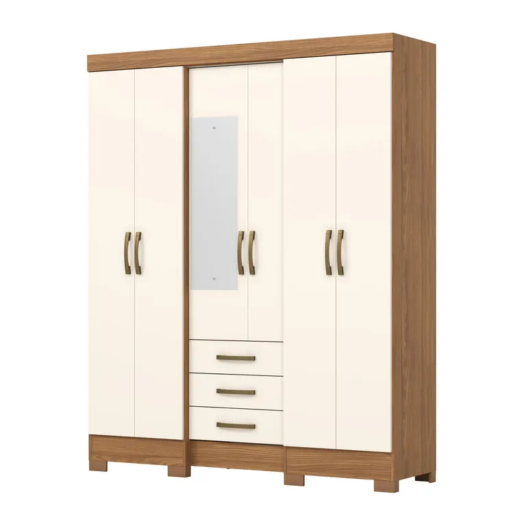 Clóset 6 Puerta(s) 3 Cajón(es) 8 Repisa(s) 163x200.5x46.5 cm Blanco