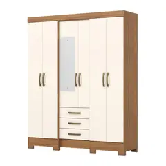 NON BRANDED - Clóset 6 Puerta(s) 3 Cajón(es) 8 Repisa(s) 163x200.5x46.5 cm Blanco