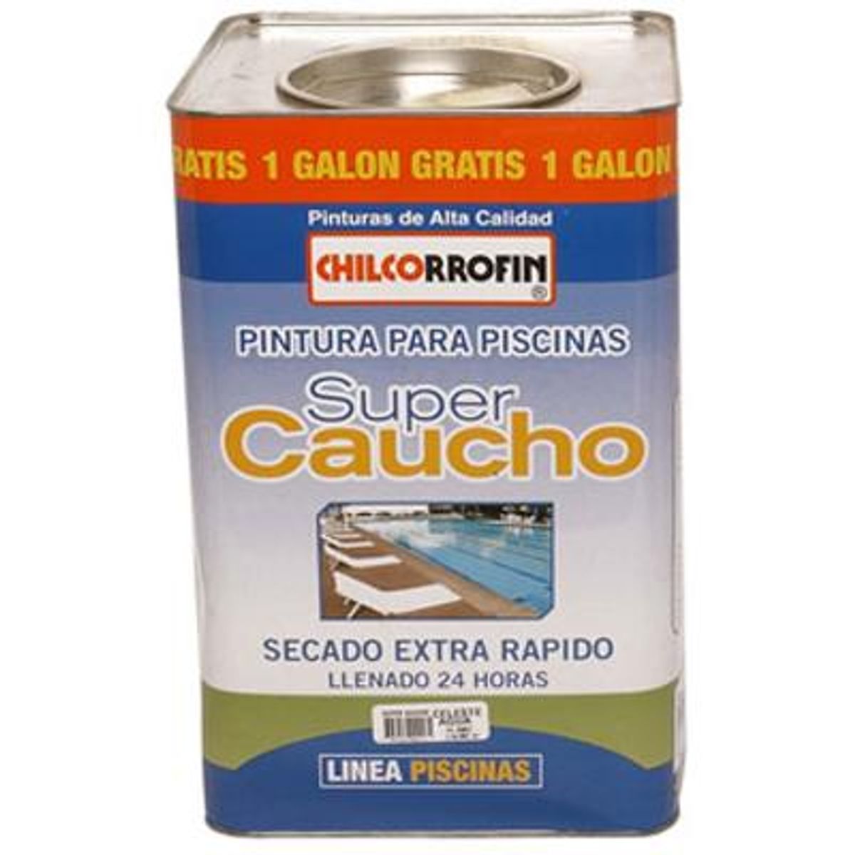CHILCORROFIN - Pintura Piscinas Super Caucho Clorado Tineta 5 galón(es) Mate Celeste agua