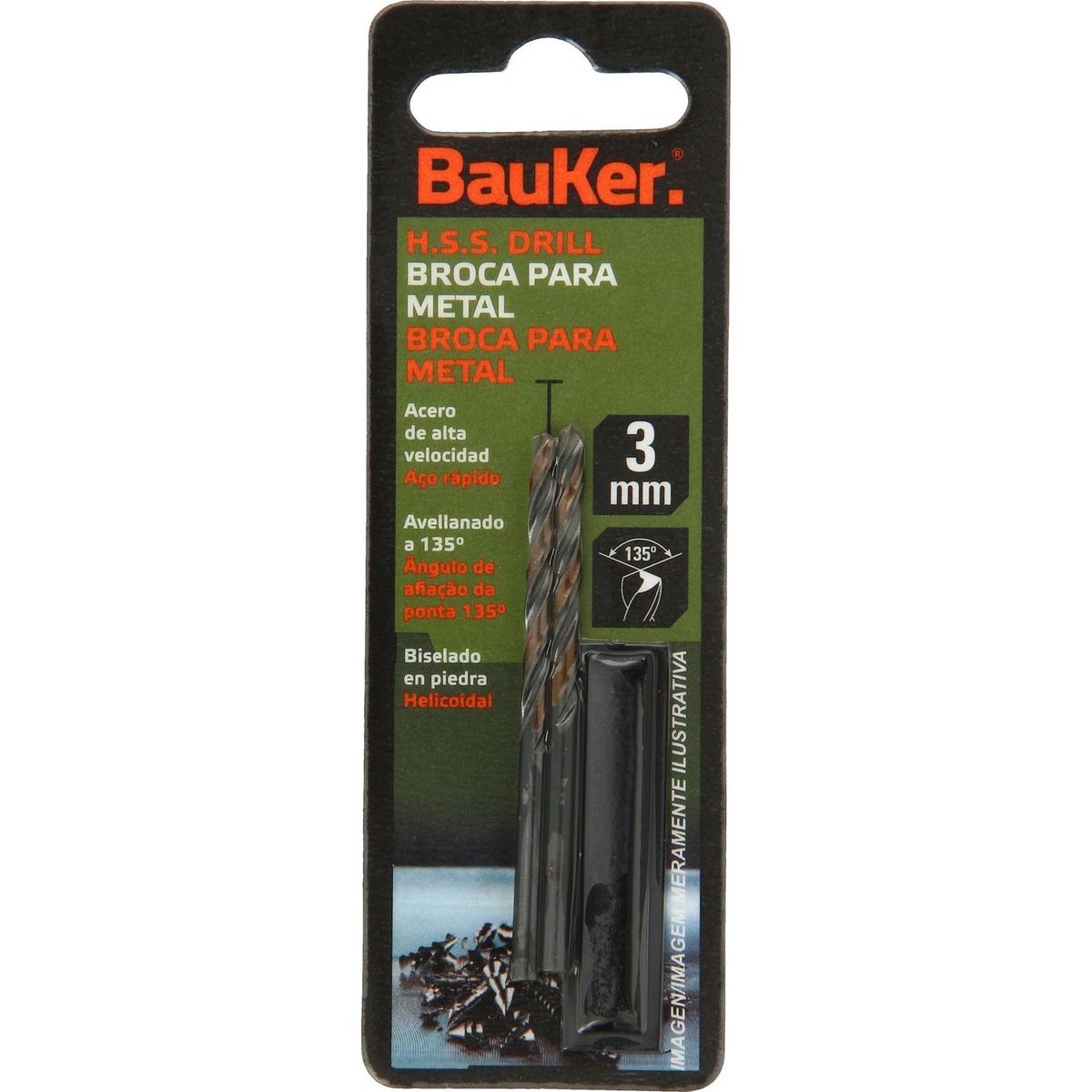 BAUKER - Broca para Metal 3 mmx60 mm