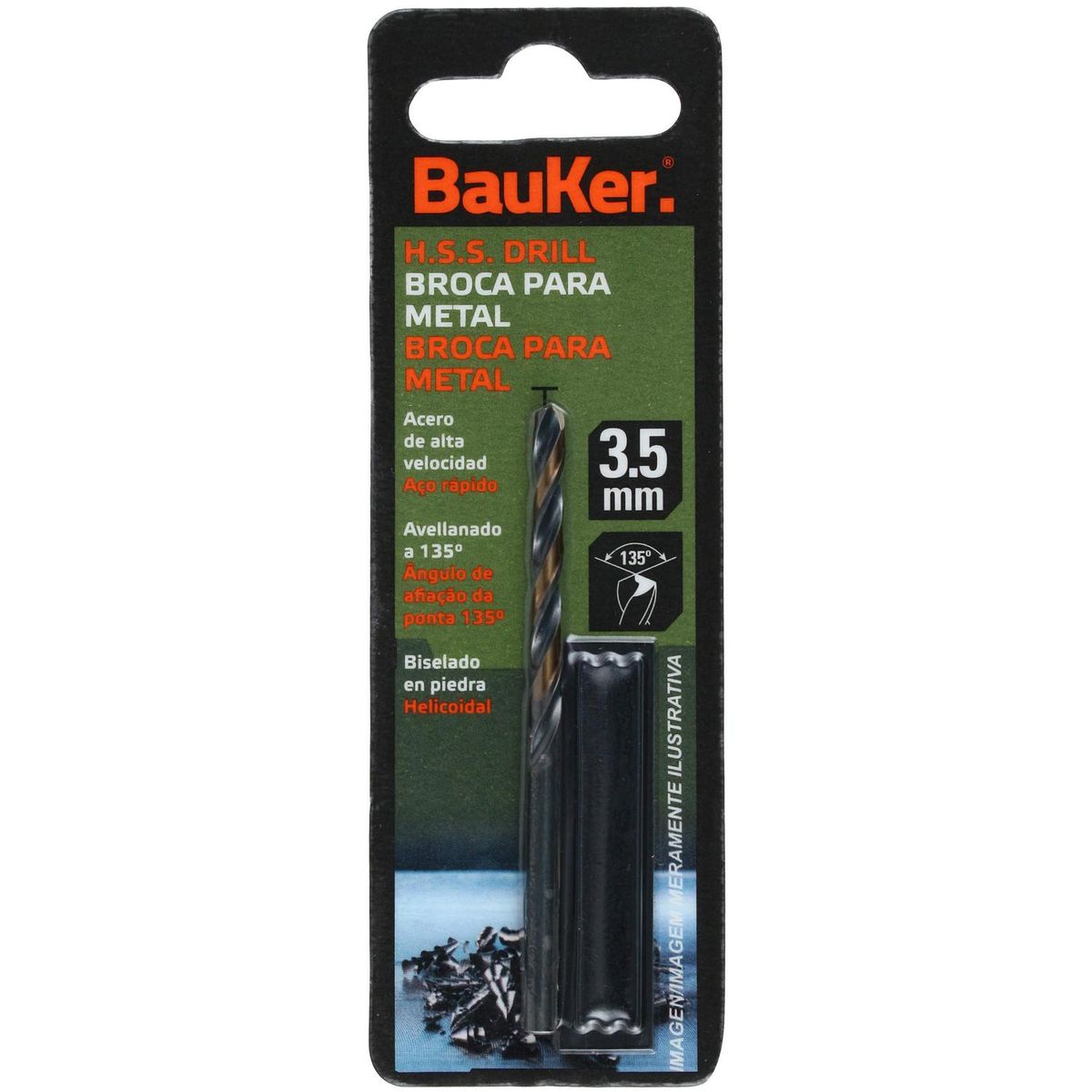 BAUKER - Broca para metal 3,5x70 mm