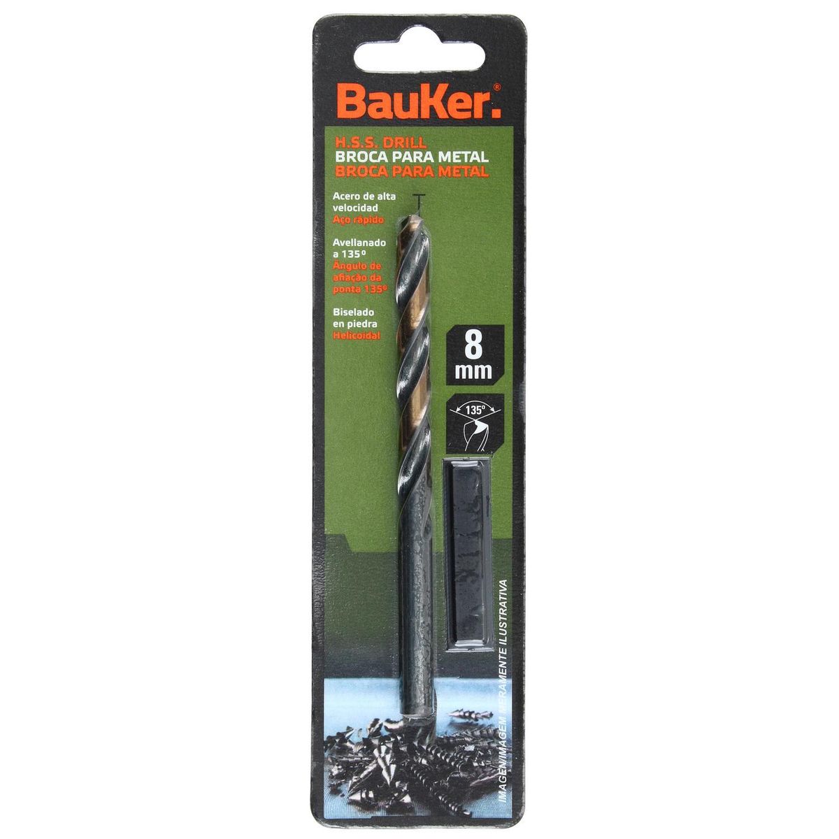 BAUKER - Broca para metal 8x117 mm