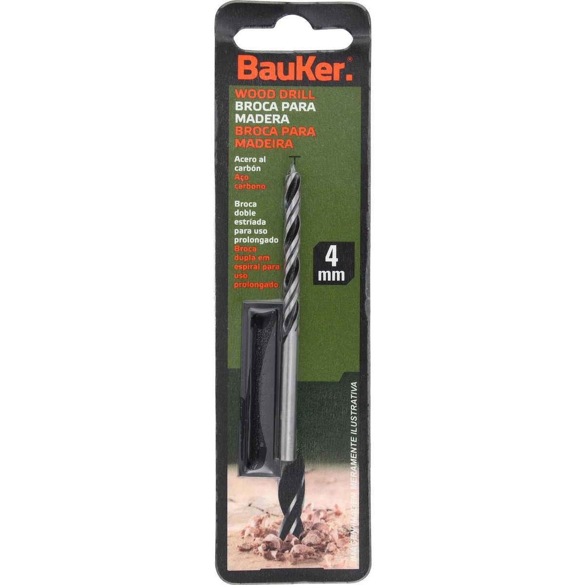 BAUKER - Broca para madera centradora 4x74 mm