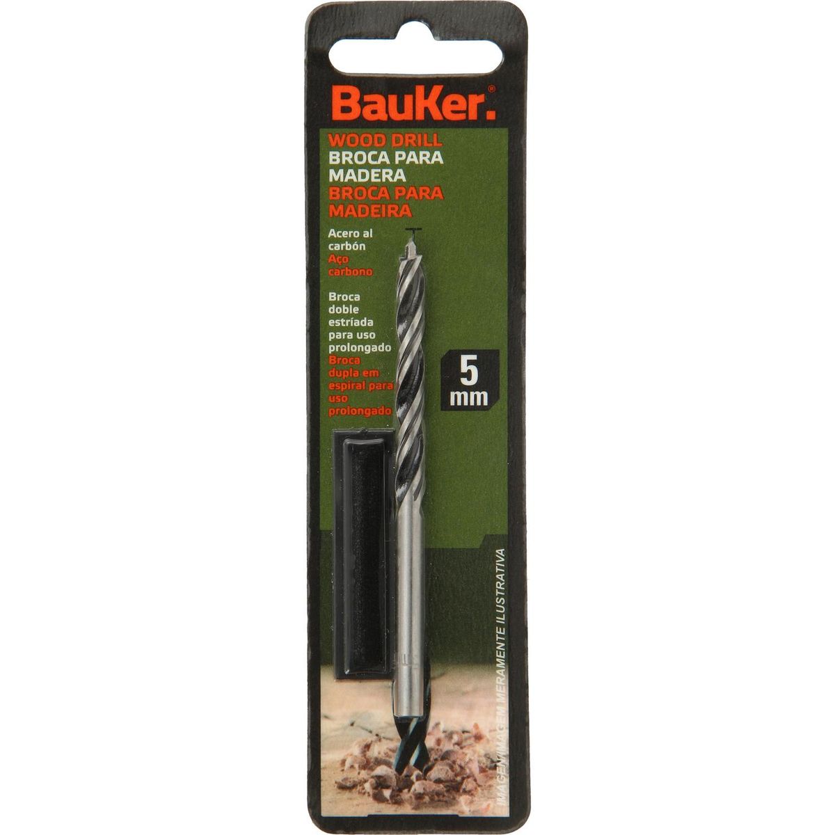 BAUKER - Broca para madera centradora 5x86 mm