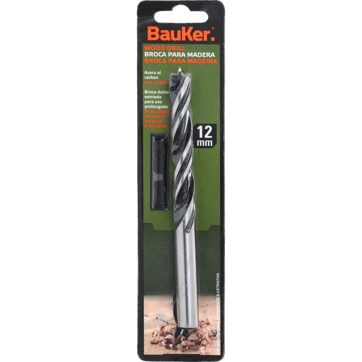 BAUKER - Broca para madera centradora 12x150 mm