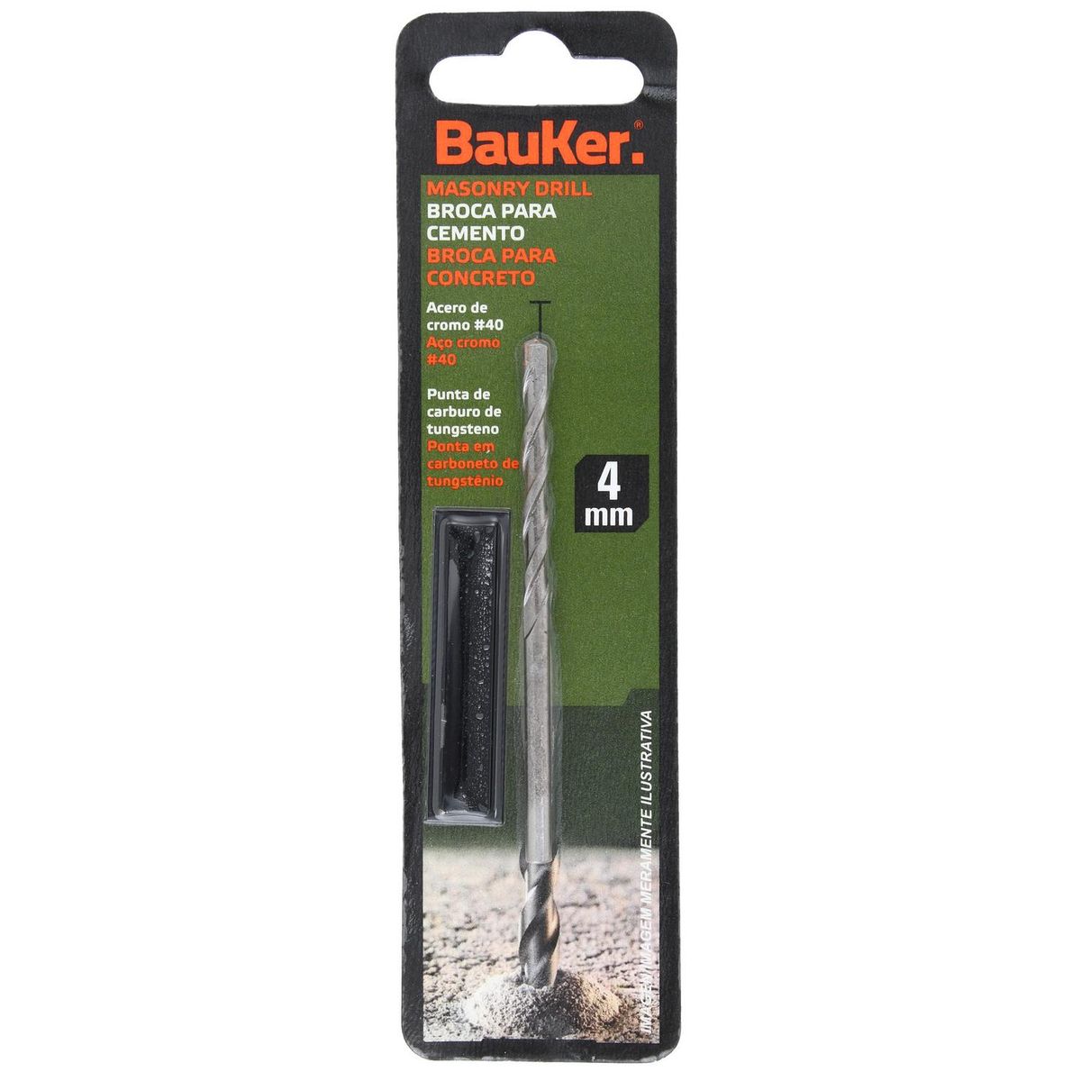 BAUKER - Broca para concreto hexagonal 4x75 mm