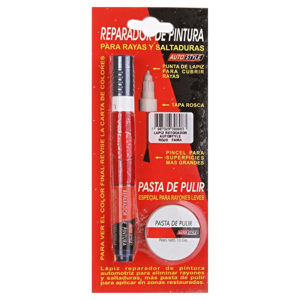 AUTOSTYLE - Reparador de pintura para auto rojo