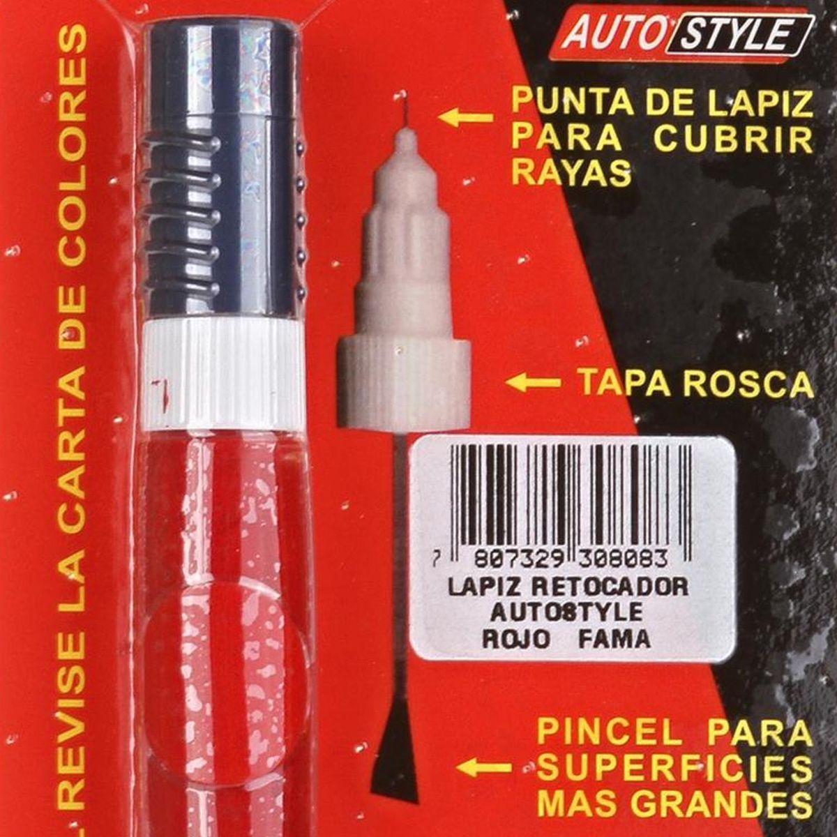 AUTOSTYLE - Reparador de pintura para auto rojo