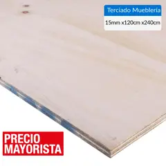 GENERICO - Terciado Mueblería Natural 15 mm 120x240 cm